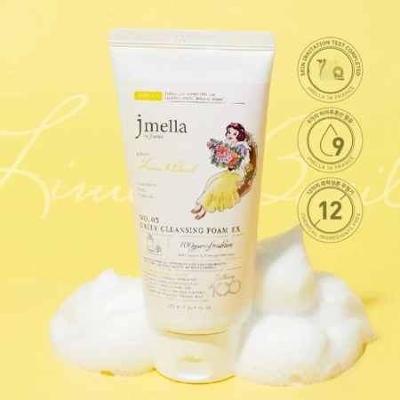 JMELLA IN FRANCE LIME & BASIL DAILY CLEANSING FOAM EX x DISNEY 100 Парфюмированная очищающая пенка для лица «Лайм и базилик» (Белоснежка)