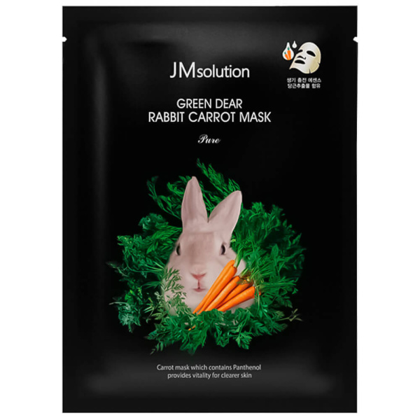 JM SOLUTION GREEN DEAR RABBIT CARROT MASK PURE Маска для лица с экстрактом моркови