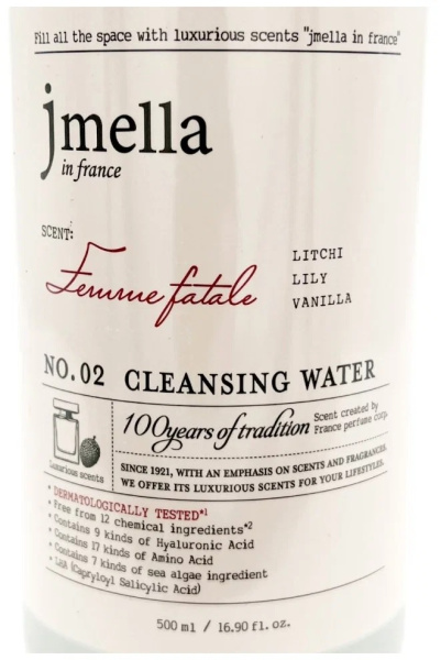 JMELLA IN FRANCE FEMME FATALE CLEANSING WATER Мицеллярная вода «Роковая женщина»