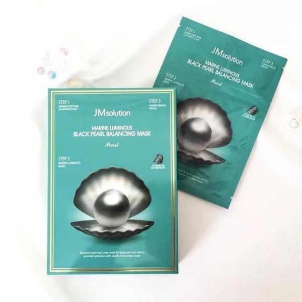 JM SOLUTION MARINE LUMINOUS BLACK PEARL BALANCING MASK Маска с экстрактом черного жемчуга