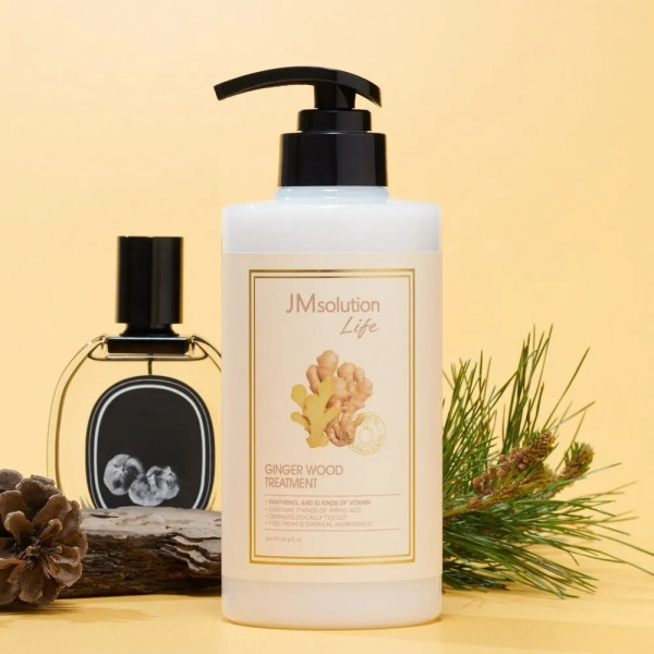 JM SOLUTION LIFE GINGER WOOD TREATMENT Маска-бальзам для волос восстанавливающая с имбирем